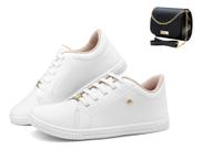 Kit Tenis Feminino Casual Delicado Mulher + Bolsa Shoulder