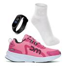 Kit Tênis Feminino Masculino Esportivo Exercício Funcional Caminhada Corrida Relógio + Meia