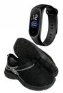 kit tenis feminino masculino treino caminhada academia corrida com relogio