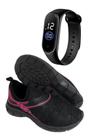 kit tenis feminino masculino treino caminhada academia corrida com relogio