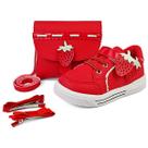 Kit Tênis Infantil Feminino Vermelho Morango do Amor Com Bolsa E Presilha Mzshoes