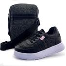 Kit Tênis Infantil Menina Brilho Calce Fácil Com Bolsa Confortável Preto Rosa Elástico Mzshoes Kit Tênis Infantil Menina Brilho Calce Fácil Com Bolsa Confortável Preto Rosa Elástico Mzshoes