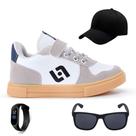 Kit Tenis Infantil Street Light Bone Oculos e Relogio Casual Meninos Kit Tenis Infantil Street Light Bone Oculos e Relogio Casual Meninos