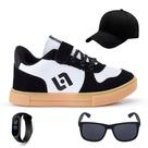 Kit Tenis Infantil Street Light Bone Oculos e Relogio Casual Meninos Kit Tenis Infantil Street Light Bone Oculos e Relogio Casual Meninos