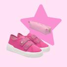 Kit Tênis Mais Estojo Infantil Feminino Leve Flexível Respirável Casual Moda Barato