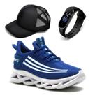 Kit Tênis Masculino Academia Confortável Leve Caminhada + Relógio e Boné