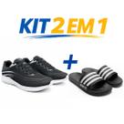 Kit tenis masculino e feminino academia treino corrida leve flexivel respiravel mais Chinelo Slide macio leve uso diario Kit tenis masculino e feminino academia treino corrida leve flexivel respiravel mais Chinelo Slide macio leve uso diario