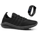 Kit Tênis Masculino Esportivo Corrida Caminhada Academia Confortável Leve + Relógio Digital