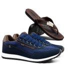 Kit Tênis Masculino Sapatênis Casual Conforto com Chinelo