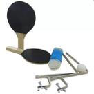 Kit Tênis Mesa Ping Pong Raques Bolinha E Rede Com Suporte