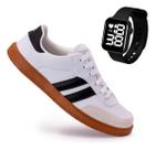 Kit Tenis Retro Casual Unissex Leve Confortável Macio Estiloso Relogio Digital Moderno