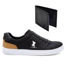 Kit Tênis Sapatênis Masculino Polo Lona Cadarço + Carteira