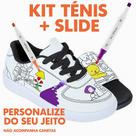 Kit Tênis + Slide com Desenho para Colorir Pintar Educativo Menino Menina