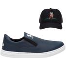 Kit Tênis Slip On Casual Masculino Solado Tr Confort + Boné