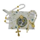 Kit Terço e pulseira de São Bento na bolsinha ARZ5711