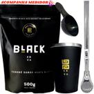 Kit Tereré Black Erva Mate 500g + Copo de Alumínio Térmico + Bomba Inox + Acompanha colher medidora