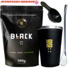 Kit Tereré Black Erva Mate 500g + Copo de Alumínio Térmico Preto + Bomba Clássica Cromada