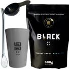 Kit Tereré Black Erva Mate Copo Caldereta Cinza de Acrílico Bomba Clássica Cromada