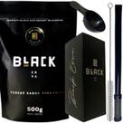 Kit Tereré Black Erva Mate Copo quadrado Inox Preto Bomba Mola Externa Preta de Inox + Escovinha