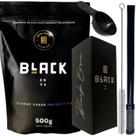 Kit Tereré Black Erva Mate Copo quadrado Inox Preto Bomba Mola Externa Preta de Inox