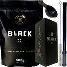 Kit Tereré Black Erva Mate Copo quadrado Inox Preto Bomba Mola Externa Preta de Inox