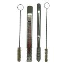 Kit tereré bomba classica tela inox 18 cm prata + bomba mola sem rosca inox 20cm + escova higiênica