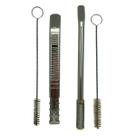 Kit tereré bomba premium tela inox 18 cm prata + bomba mola com rosca inox 19cm + escova higiênica