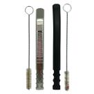 Kit tereré bomba v8 preta inox 19 cm de tela + bomba premium inox prata 18cm + escova higiênica