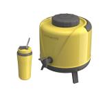 Kit Tereré Botijão 5 Litros com Copo Cuia, Bomba em Inox 650ml - Amarelo