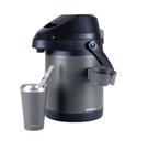 Kit Terere Chacal Garrafa 2,5L Cuia 200ml Bomba Inox Cinza Escuro - Lançamento