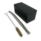 Kit tereré copo aço inox 250ml craquelado quadrado + bomba inox v8 19cm rose + escova higiênica Kit tereré copo aço inox 250ml craquelado quadrado + bomba inox v8 19cm rose + escova higiênica
