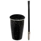 Kit Tereré Copo Alumínio Térmico 300ml Bomba Inox Mola Preto Kit Tereré Copo Alumínio Térmico 300ml Bomba Inox Mola Preto