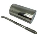 Kit tereré copo cuia redondo recartilhado inox 300ml prata + bomba mola sem rosca desmontável prata + escova de higiene