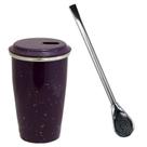 Kit Tereré: Copo Térmico e Bomba Metal Roxo - Gastrobel