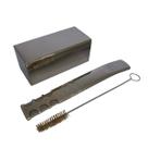 Kit tereré cuia copo quadrado 250ml prata + bomba super premium 20cm prata extra larga + escova