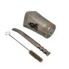 Kit tereré cuia copo redondo 300ml alumínio boca quadrada + bomba de tela v8 19cm prata + escova de higienização Kit tereré cuia copo redondo 300ml alumínio boca quadrada + bomba de tela v8 19cm prata + escova de higienização