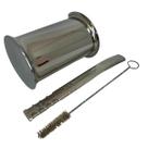 Kit tereré cuia copo redondo ferradura 300ml + bomba premium tela 18cm + escova