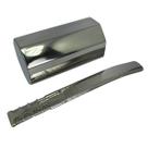 Kit tereré inox luxo copo cuia octogonal 300ml prata + bomba tela frisado lateral 20cm larga + escova de higienização