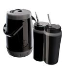 Kit Tereré Unitermi Garrafa 2,5l + 2 Copos 650ml Bombas Inox Completo