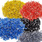 Kit Terminal Conector Tubular Ilhós Isolados Crimpagem 1-10mm Jogo com 1500 Peças Elétrico Forquilha