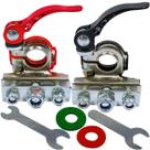 Kit terminal de bateria trava polo 3 vias com engate rápido conector kit sapão universal (par)