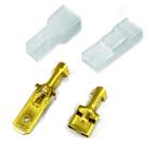 Kit Terminal Encaixe Macho Femea 6,3mm Latão e Capas Isolante P/ Fio de 0,5mm à 2,5mm