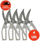Kit Tesoura Trinchante Inox Multifunções Desossa Frango Corta Aves Peixe Carne Assada