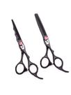 Kit Tesouras Fio Navalha + Dentada Desbaste 6.0 Polegadas