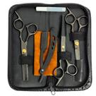 Kit Tesouras Profissionais Barbeiro Com Navalha - Tomate