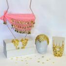 Kit Tiara, Cinto, Colar, Brincos E Par De Pulseiras Moedas Dança Do Ventre/Cigana/Indiana - KIT12