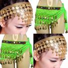 Kit Tiara de Moedas e Lenço de Quadril Chiffon Com Pedrarias Dança do Ventre/Cigana/Indiana - KIT24 Kit Tiara de Moedas e Lenço de Quadril Chiffon Com Pedrarias Dança do Ventre/Cigana/Indiana - KIT24