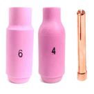 Kit Tig: 3 Tungstênio Ponta Dourada 1,6mm + 2 2,4mm + 3 10N49 Nº5 + 3 10N50 Nº4 + 1 10N23 + 1 10N24 + 1 10N31 + 1 10N32