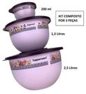 Kit Tigela Murano Purpura Real Com 3 Peças