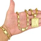 Kit Tijolinho 10mm + Pingente Letra Banhado a Ouro